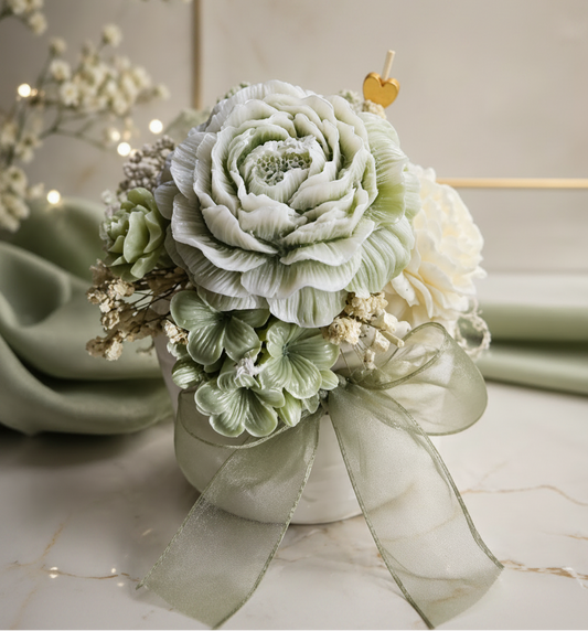 Sage Serenity Flower Candle/Wax Melt Bouquet