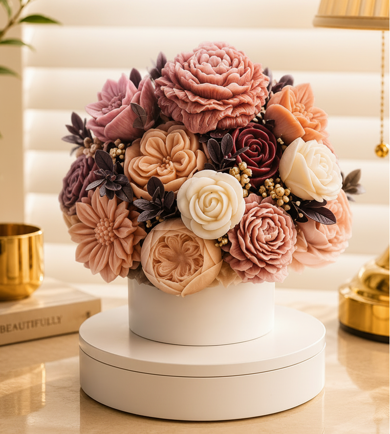 Mocha Muse Flower Candle/Wax Melt Bouquet - Medium