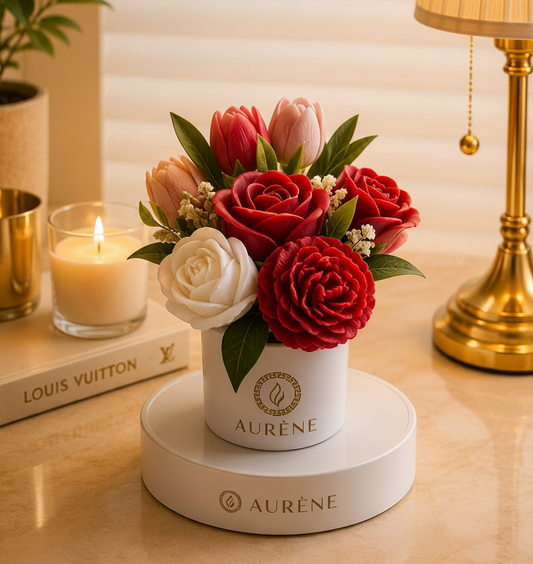 The Wineyard, Red Flower Candle/Wax Melt Bouquet