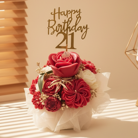 The Red Affair, Flower Candle/Wax Melt Bouquet - Medium