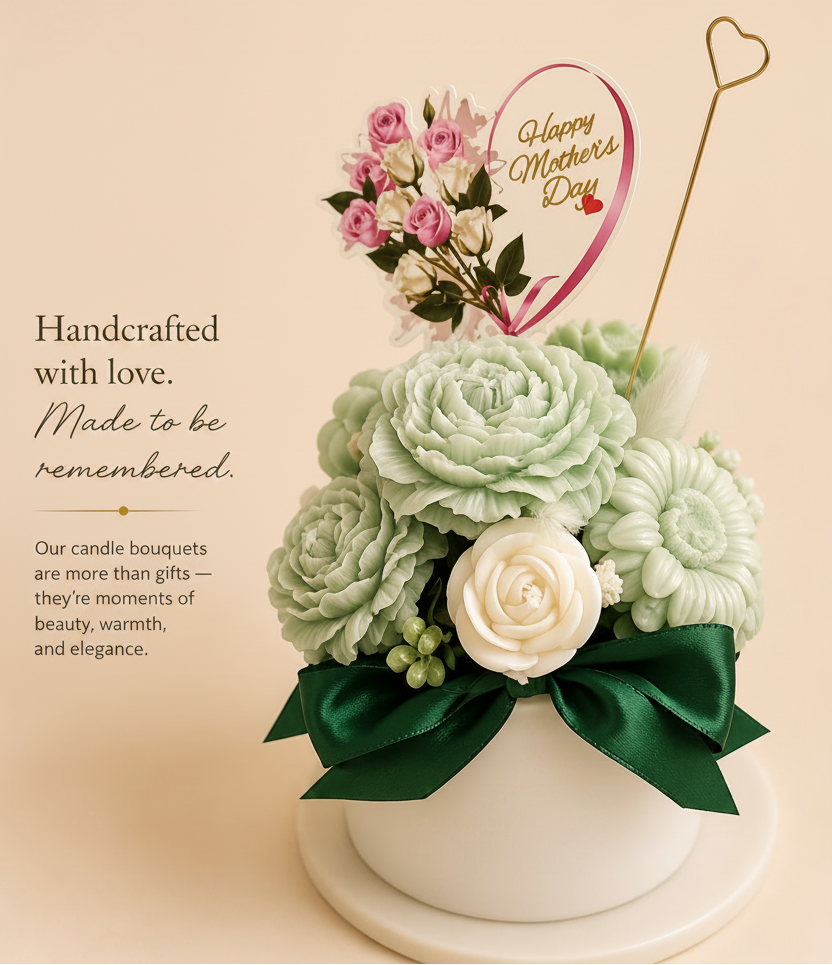 Sage Serenity Flower Candle/Wax Melt Bouquet