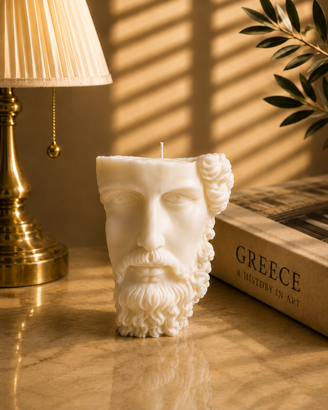 Zeus Bust Half Face - Decorative Candle