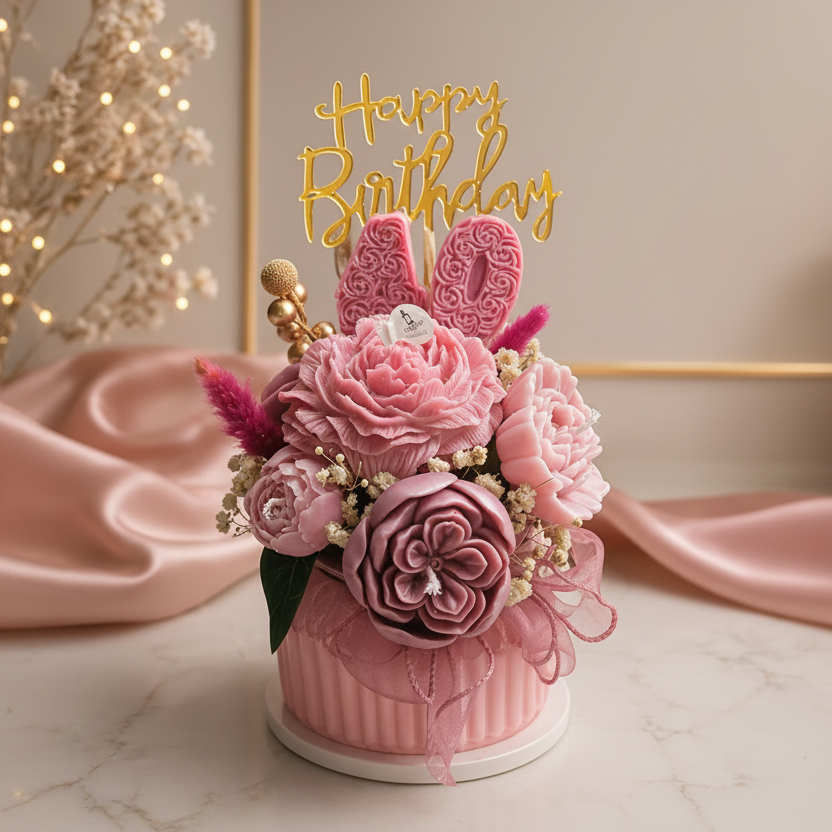 Blush Flower Candle/Wax Melt Bouquet