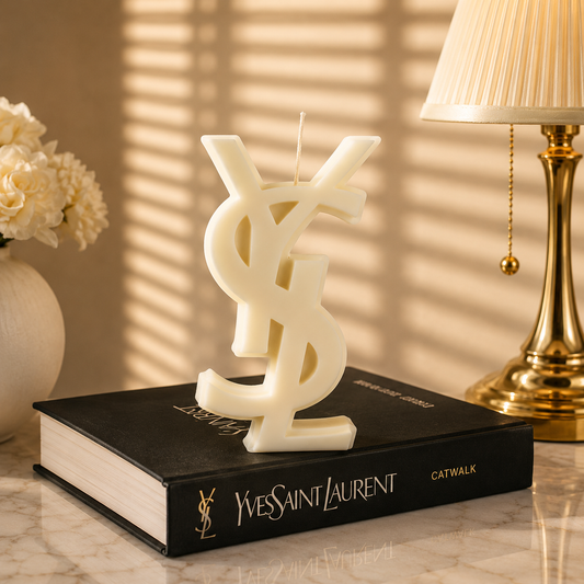 YSL Inspired Designer Logo Candle