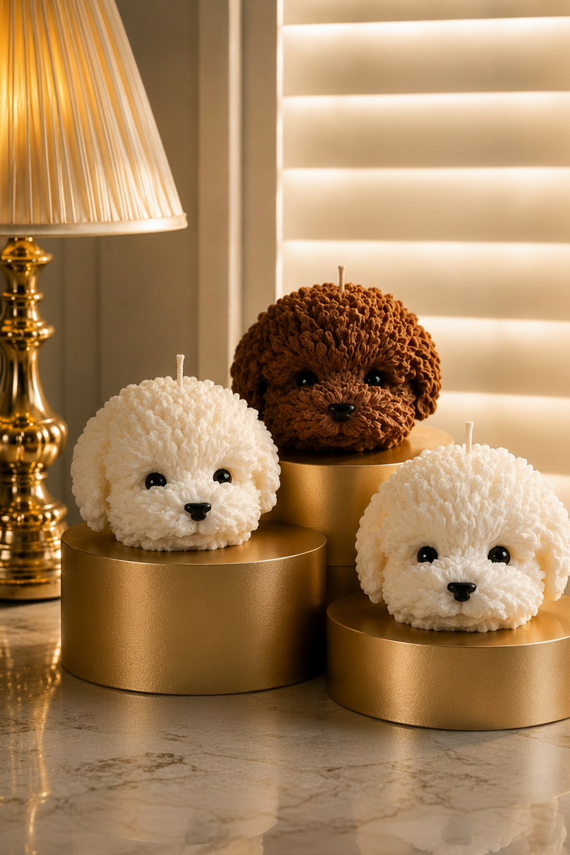Puppy Heads Candle