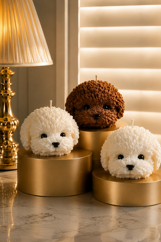 Puppy Heads Candle