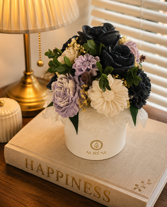 Purple Velvet Amethyst Flower Candle/Wax Melt Bouquet - Medium