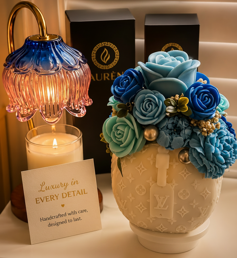 LV inspired Flower Candle/Wax Melt Bouquet