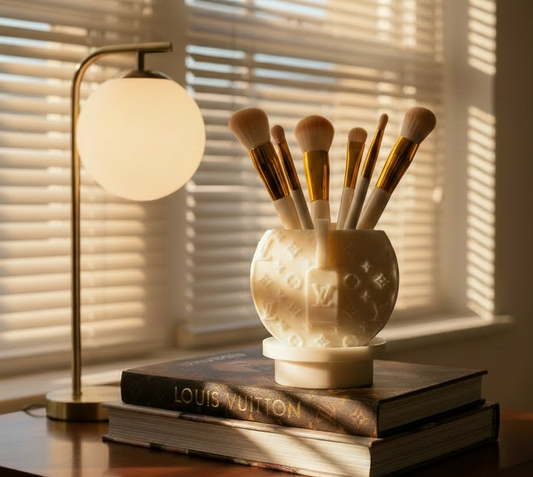 LV Inspired Designer Logo Make-up Brush Holder