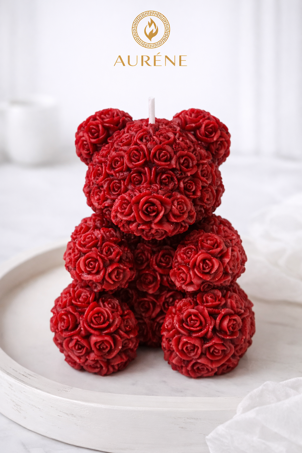Rose Teddy Candle Party Favours - Big