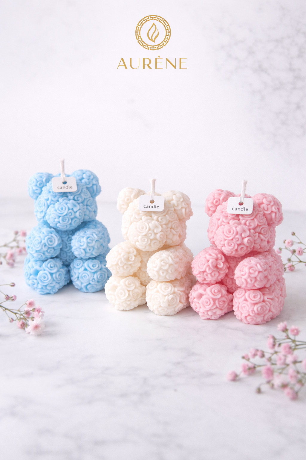 Rose Teddy Candle Party Favours - Big