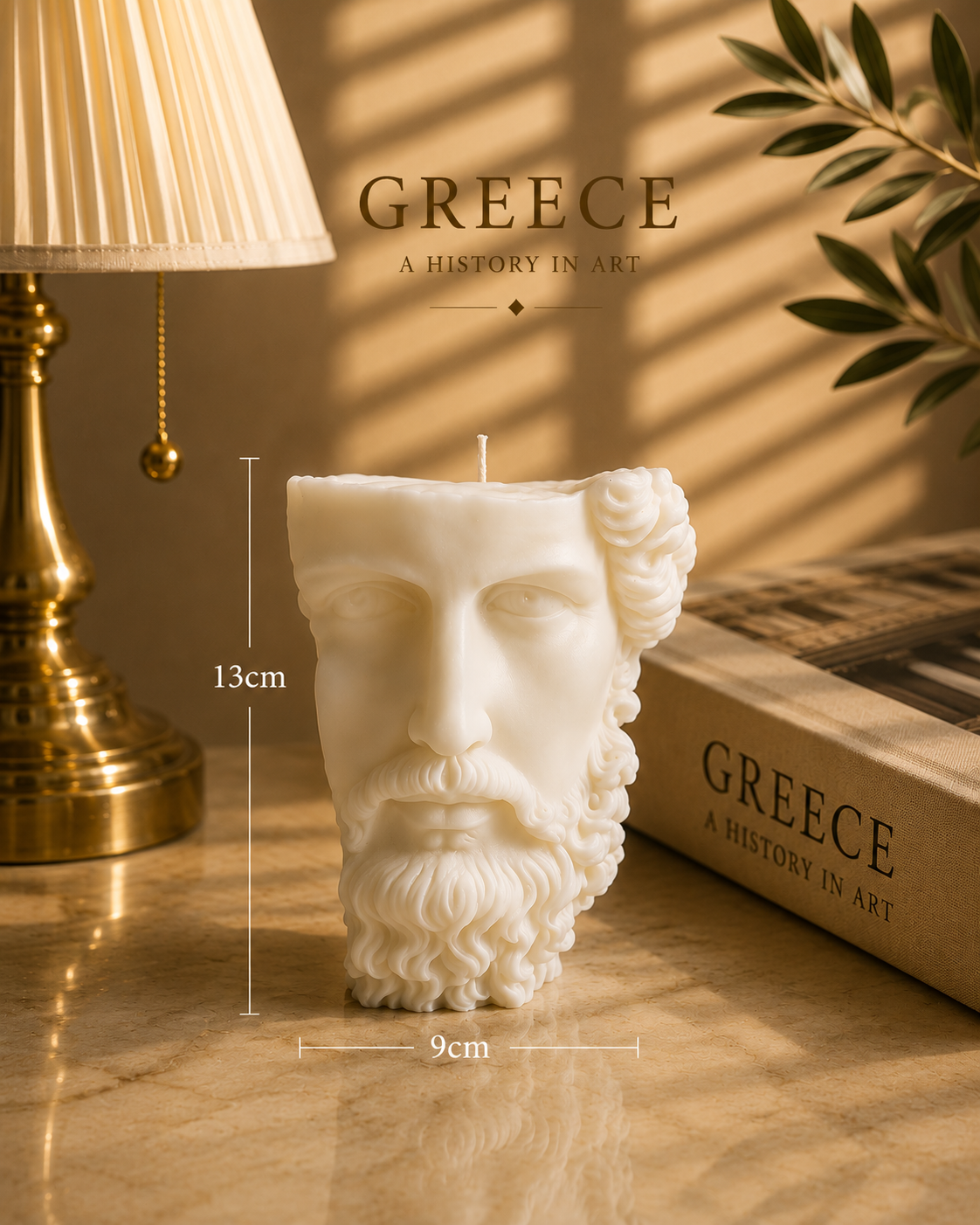 Zeus Bust Half Face - Decorative Candle
